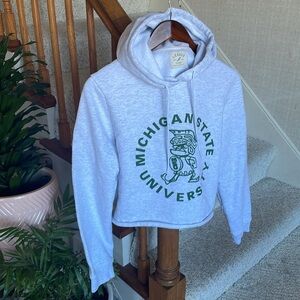 League Michigan State University Cropped Hoodie